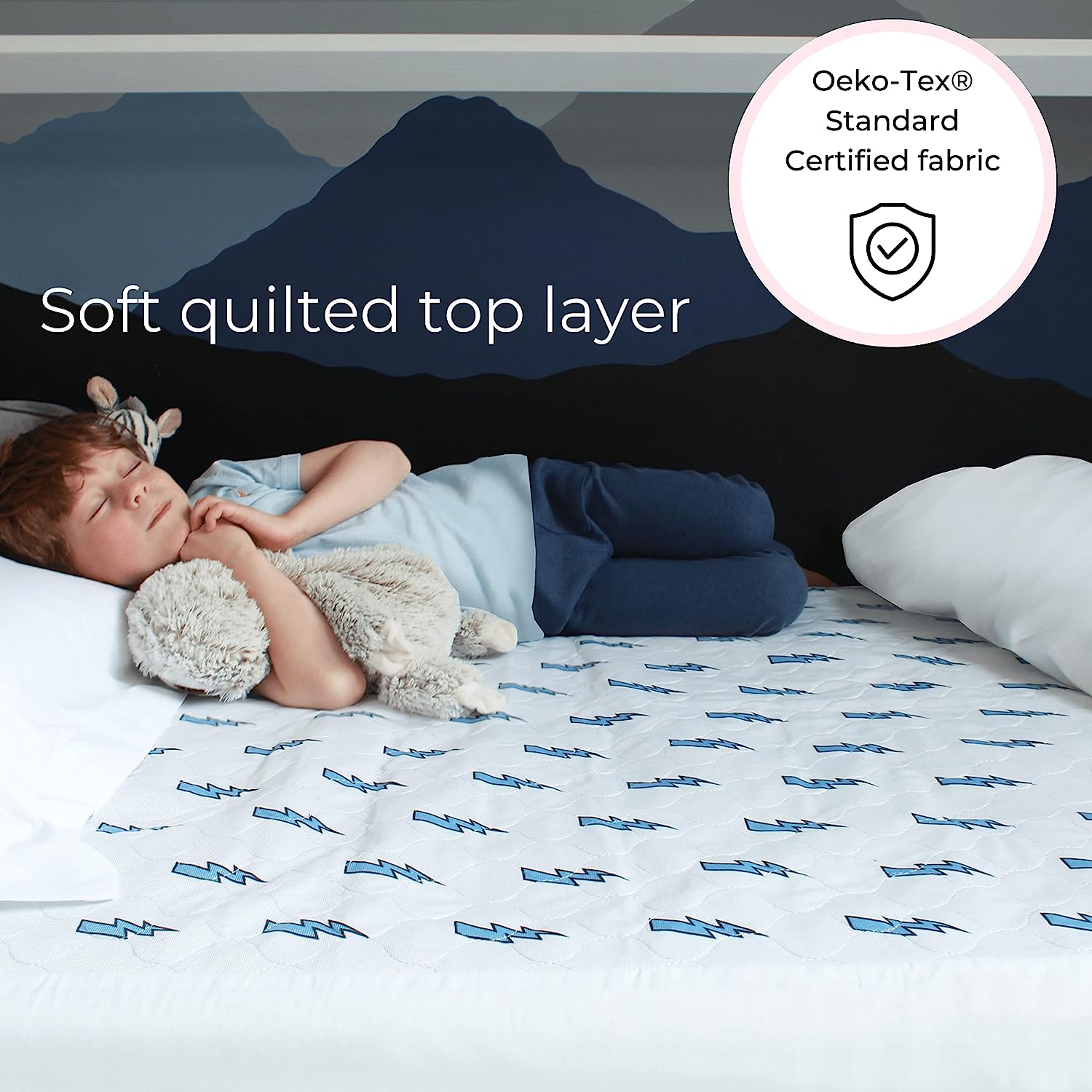 Hygge Sheets Potty Training Bed Pads - 100% Waterproof - Bed Wetting Pads for Twin and Toddler Beds - Reusable, Non Slip and Easy to Change at Night - Must Have for Parents - Rainbow - Image 4